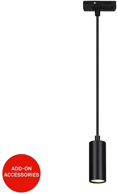 BRILONER Rail - Railverlichting uitbreiding hanglamp - pendellamp - dimbaar - incl. warm wit licht 3.000K - 130cm - zwart