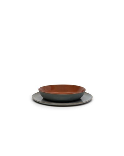 Serax Anita Le Grelle Serveerschaal - M - 21 cm - Rust/smokey blue
