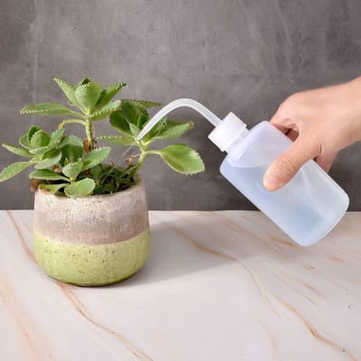 Pissetflessen voor water geven aan planten, set van 3 transparante kunststof flessen - 250 ml elk