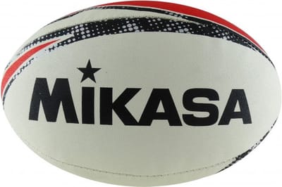 Mikasa - Rugbybal - RNB7 - Rugby - Unisex - Synthetisch - IRB Approved - Wit/Rood/Zwart - Official Size