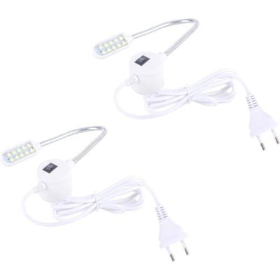 2 stuks LED Naaimachinelamp Flexibel Werk Naailicht met Magnetische Basis white