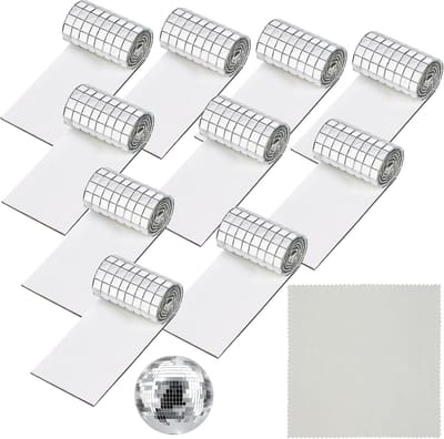 Mini Zelfklevende Vierkante Spiegel Mozaïek Tegels 5mm - DIY Hobby Decoratie Pak – Schoonmaak Doek Inbegrepen - Zilveren Accessoire Stickers