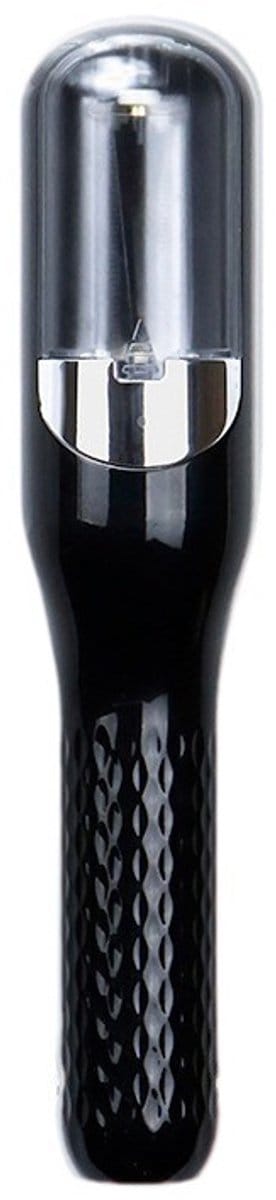 Draadloze automatische tondeuse voor gespleten haarpunten, oplaadbare tondeuse voor vrouwen, 2-in-1 snelkniptool, verwijdert beschadigd haar, herstelt het haar, met opzetstukken en reinigingsborstel - Zwart