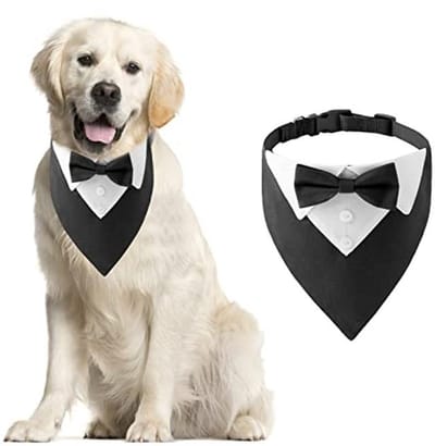 Hondensmoking Bandana met Vlinderdas voor Grote honden - Verstelbare Kraag voor Bruiloft en Feestjes