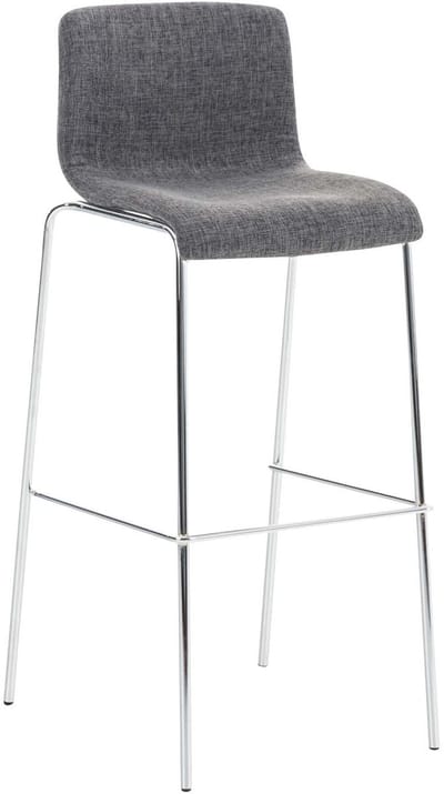 CLP Hover Barkruk - Stof licht grijs chroom