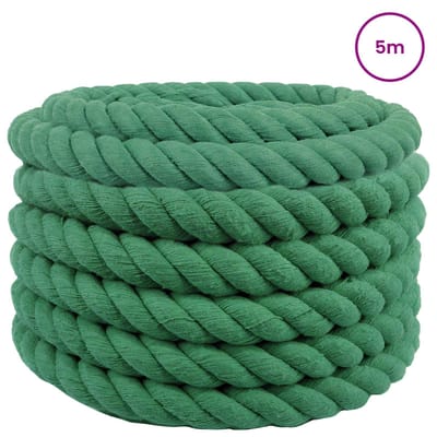 vidaXL - Katoenen - Touw - 36 - mm - 5 - m - Groen - 100% - katoen