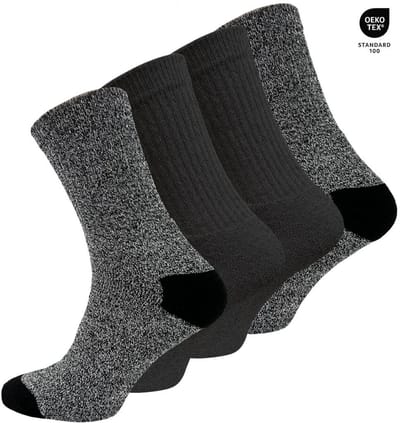 Sportsokken wandelsokken - outdoor - sokken 39 42 - mouline - 4 paar zwart en grijs