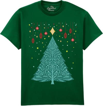 Kerstboom Christmas Night Vintage Tree The Coloured House T-shirt M