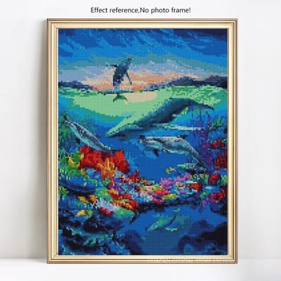 Diamant borduurwerk landschap diamant schilderij ronde aankomst diamant mozaïek volledige lay-out strass 20X30CM blue