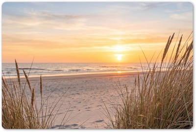 Placemats 45x30 cm - Placemat kunststof - 1 stuk - Zonsondergang - Duinen - Zee - Borden onderleggers - Decoratie voor op tafel - Keuken tafeldecoratie accessoires - Vinyl onderlegger - Tafelversiering