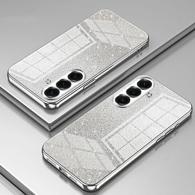 Hoesje geschikt voor Samsung Galaxy S26 - Phonesta Crystal Sparkle Glitter Silicone Back Cover - Zilver