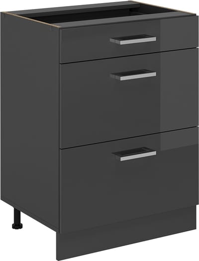 Vicco R-Line Keukenonderkast – 60 cm met laden, zonder werkblad Antraciet Hoogglans