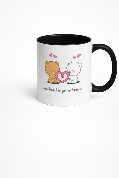 Liefdes Mok met Beertjes & Hart "My Heart Is Yours Forever!" | Romantisch Cadeau Valentijn Beker