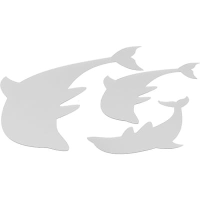 Adhésif Mural Miroir en Forme de Dauphins Mignons Amovible Fond DIY Décoration de Maison Chambre d'EnfantsArgent argenté