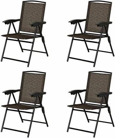Opvouwbare Stoelen - Tuinstoelen Set - Buiten Zitten - Draagbaar & Ruimtebesparend - 68x53x90cm - Bruin Zwart