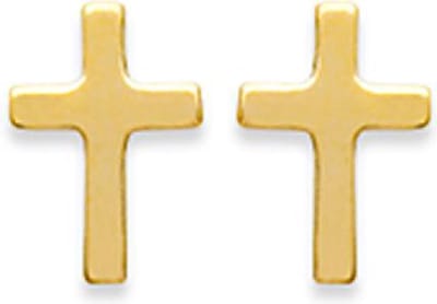 Montebello Oorbellen Kruis Gold - 925 Zilver Verguld - Kruisje - 6x9mm