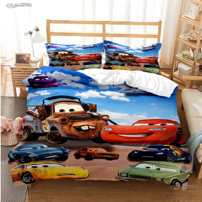 Pixar Mcqueen Auto Alle Seizoenen Dekbedovertrek Dekbed Beddengoed Sets Zachte Dekbedhoes En Kussenslopen Enkel/Dubbel/Queen/King EU Double(200*200cm)3pcs