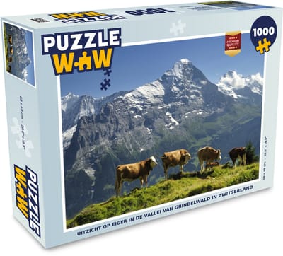 Puzzel Uitzicht op Eiger in de vallei van Grindelwald in Zwitserland - Legpuzzel - Puzzel 1000 stukjes volwassenen