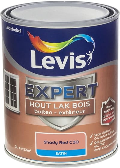 Levis - Expert Hout Lak Buiten Satin Mix - Shady Red C30 - Mengverf - 1 L