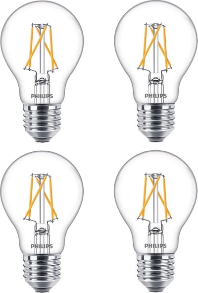 4 stuks | Philips SceneSwitch LED 7.5W-3W-1.6W 3-Staps dimbaar | E27 | Extra Warm Wit | 7.5 watt | 15.000 Branduren