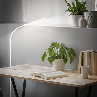 BRILONER Mura – LED Vloerlamp – dimbaar – 6W – 600lm – touchbediening – zwenkbaar – wit – moderne leeslamp