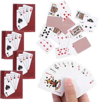 Mini Speelkaarten Set van 4 Decks, Compact Kaartspel voor Poker, Blackjack en Bridge, Ideaal voor Reizen en Gezelschapsspellen
