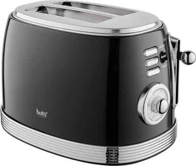 Botti Royal Line 3-in-1 broodrooster – 850W – Zwart – Toasten, verwarmen & ontdooien – 6 standen – Klassiek design