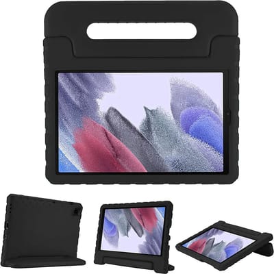 Kinder Hoes Bumper - Kindvriendelijk Kids Case Kinderhoes - Hoesje Geschikt voor Samsung Galaxy Tab A7 Lite - 8.7 inch - Hoesje Shockproof Cover Hoes - Zwart