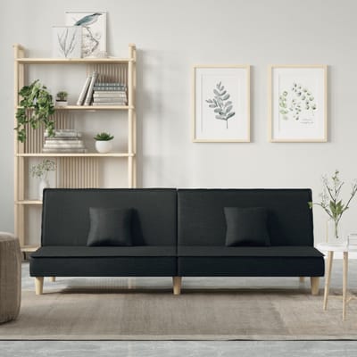 vidaXL - Slaapbank - stof - zwart