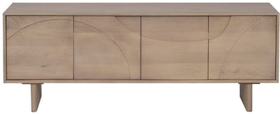Vente-unique Tv-meubel met 4 deuren van mangohout - Licht naturel - BERLAMA van Maison Céphy