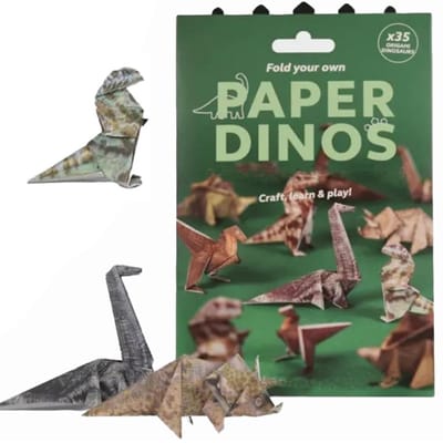 Dailygoods - Doe-het-zelf origami papieren kattenset, 50 vellen 3D-papier, katten/hond/dinosaurus, origami kit, handgemaakte dierendecoratie, kattenliefhebbers, puppyliefhebbers (dinosaurus)