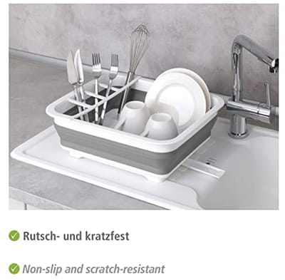 Vaatwasgerei Lade, Opvouwbaar, Voor Servies En Bestek, Wit/Grys