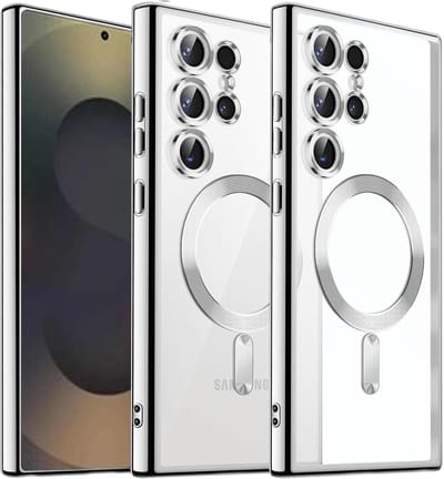 Hoesje Geschikt voor Samsung Galaxy S25 Ultra Magsafe hoesje backcover Zliver – Lens beschermer – Transparant
