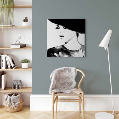 Canvas print DD123252 Fashion Victim A.S. Création 0,5 x 0,5 m Wit Kantoor Hal/Gang Keuken Slaapkamer Woonkamer