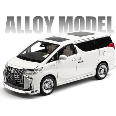 1/18 Toyota Alphard MPV Legering Auto Model Diecast Metaal Speelgoed Voertuigen Auto Model Simulatie Geluid En Licht Collectie Kinderen Cadeau gray
