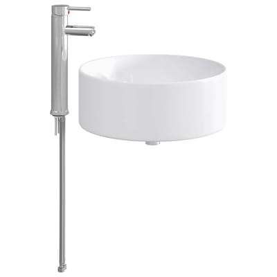 vidaXL - Badkamer - wastafel - met - kraan - en - afvoer - Chroom
