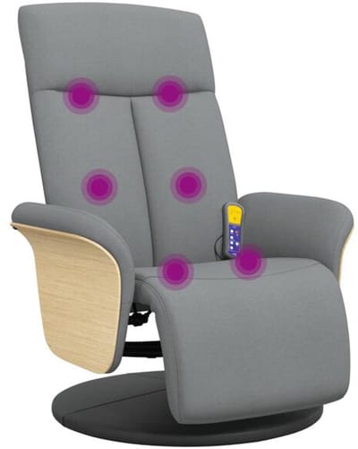 Massagestoel - Relaxfauteuil - Zetel - Stof - 1 persoons - Met armleuning - Zeer comfortabel - Elektrisch - Lichtgrijs