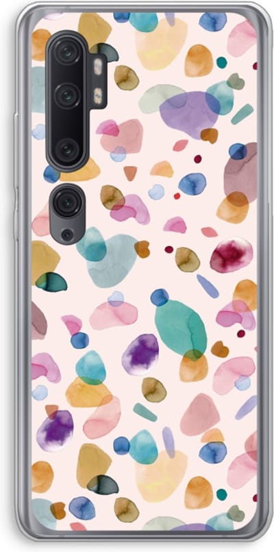 Case Company® - Hoesje geschikt voor Xiaomi Mi Note 10 Pro hoesje - Terrazzo Memphis - Soft Cover Telefoonhoesje - Bescherming aan alle Kanten en Schermrand