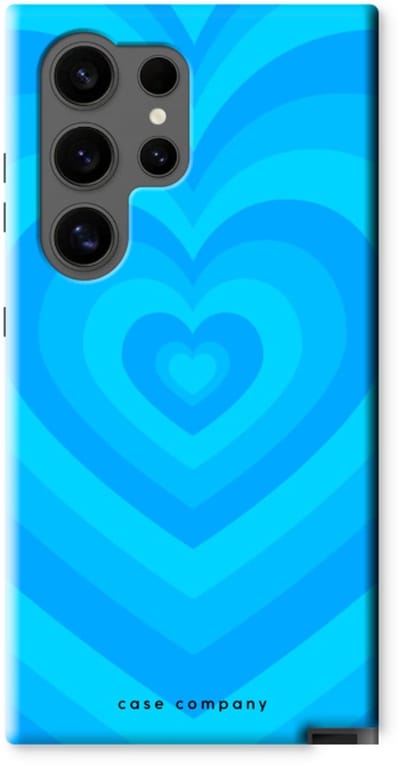 Case Company® - Hoesje geschikt voor Samsung Galaxy S24 Ultra hoesje - Hart Blauw - Tough Case - Maximale Bescherming alle Kanten en Schermrand