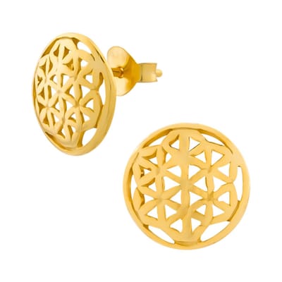 WeLoveSilver - Zilveren oorstekers - Keltische gold plated opengewerkte cirkel