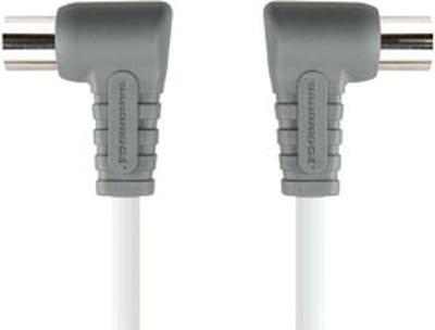 Bandridge basis kwaliteit witte coaxkabel met haakse connectoren - 5 meter