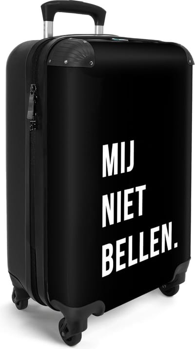 NoBoringSuitcases.com® - Zwarte koffer - Past binnen 55x40x20 cm en 55x35x25 cm - Trolley handbagage zwart - Valiezen met wieltjes volwassenen - Weekendtas - Reiskoffer op wielen - Rolkoffer lichtgewicht - Vakantie benodigheden - Hardcase valies