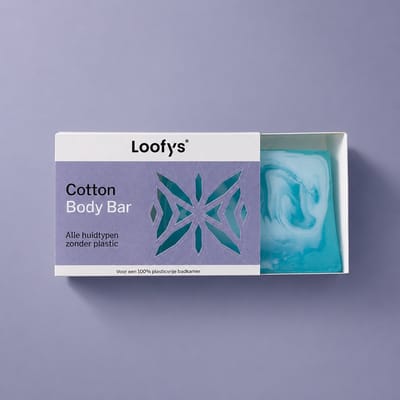 Loofys Body Bar Cotton – Natuurlijke Zeep voor Gevoelige Huid – Vegan & Plasticvrij – 80g