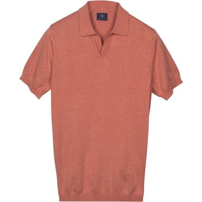 Baileys Polo Knitted Short Sleeve No-Button Collar Abrikoos / male