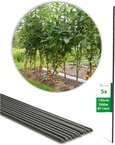 5 plantenstokken 120 cm groen 11 mm diameter trellisstokken trellissteun tomatenstokken bloemenhouder