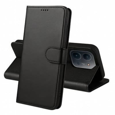 Hoesje Portemonnee geschikt voor Xiaomi Redmi 15C 4G Zwarte portemonnee met magnetische klep en kaartopslag