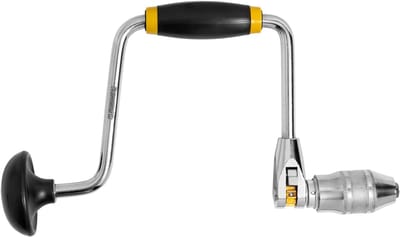 Handboor beugel - Houtboor handmatig - Precisie boren - Ergonomische grip - 30 cm lang - Zilverkleurig