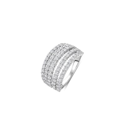 TI SENTO Dames Ring - 925 zilver - Zirconia wit - Maat 17.75 mm / maat 56 - 12425ZI