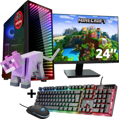 ScreenON - Gaming Set - Minecraft Dyed Cat Hero - V1 (GamePC + 24 Inch Monitor + Toetsenbord + Muis)