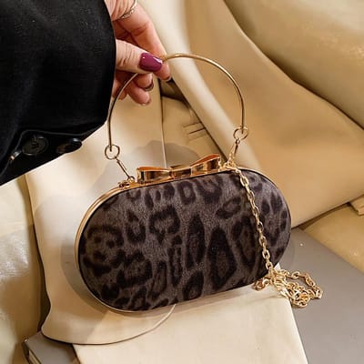 Sac Populaire Imprimé Léopard Sac de Soirée Nouvelle Mode Femme Sac Niche Polyvalent à Une Épaule brown